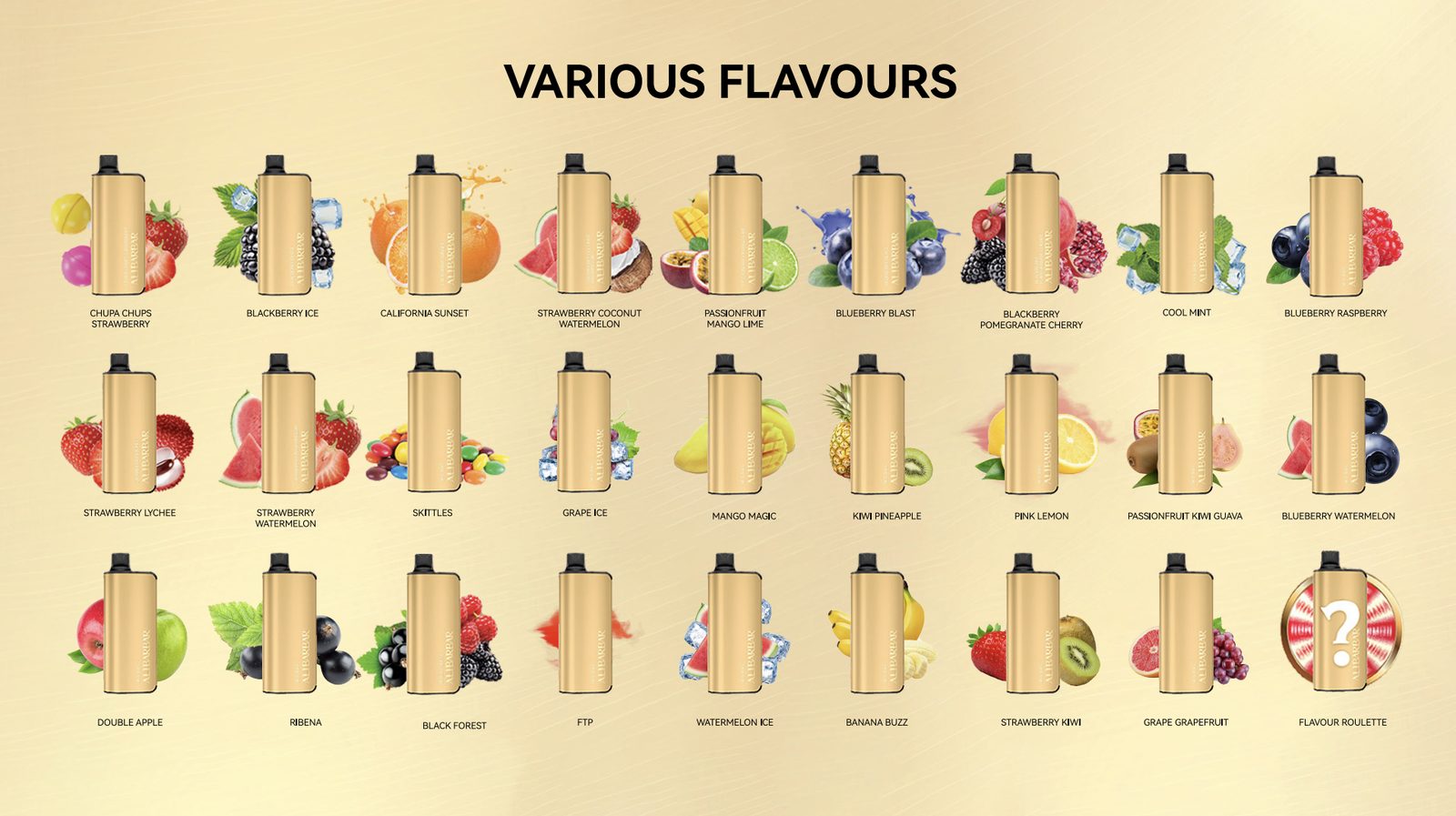 ALIBARBAR INGOT 9000 flavour lineup