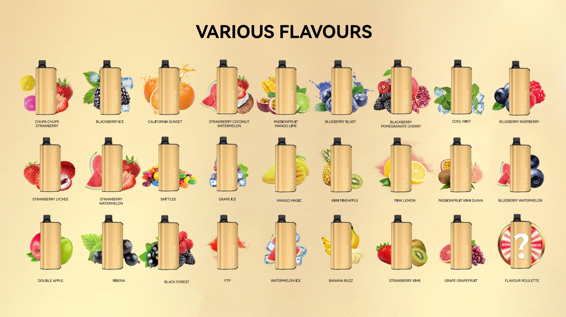 ALIBARBAR INGOT 9000 flavour range